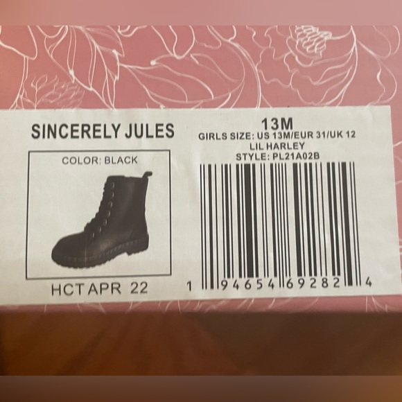 💥 FLASH SALE! 🆕 SINCERELY JULES Girls Lil Harley Combat Boots 13 Youth - Picture 14 of 15